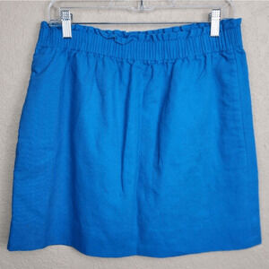 J. Crew Factory Blue Linen Blend Mini Skirt Size 10 (2999)